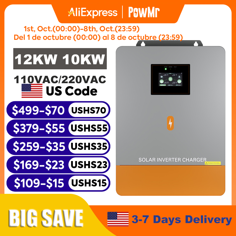 Split Phase Inverter 10Kw 110V 220V - PowMr 12KW 10KW Split-Phase-Wechselrichter 110V oder