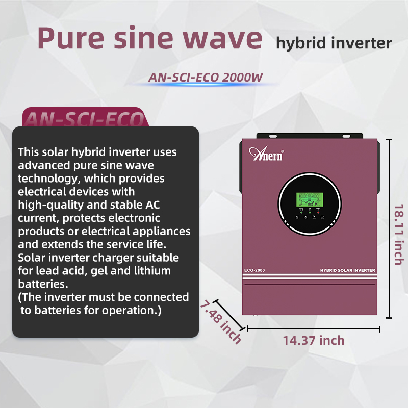 Anern 3200W 2000W Off Grid Hyb – Grid Tie Inverter Limiter 2000W Bewertung und Preis